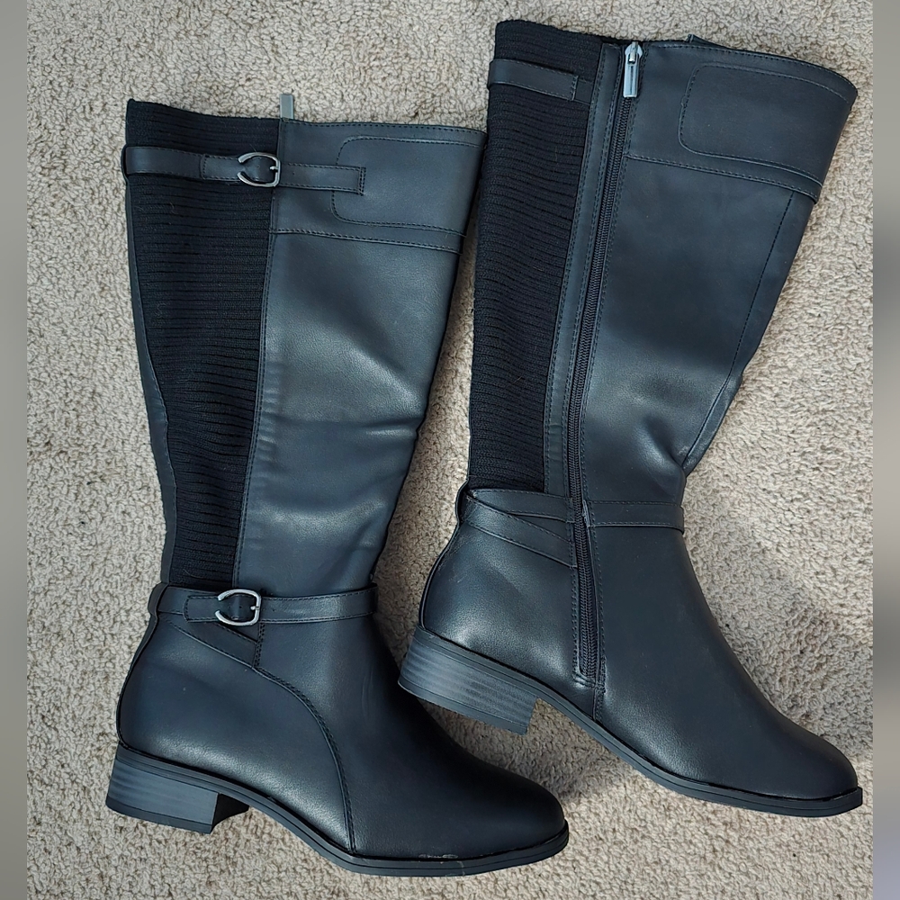 Cloudwalkers Avenue Wide Width Calf Women's Tall Linden Black Boots 9.5 Stretchy